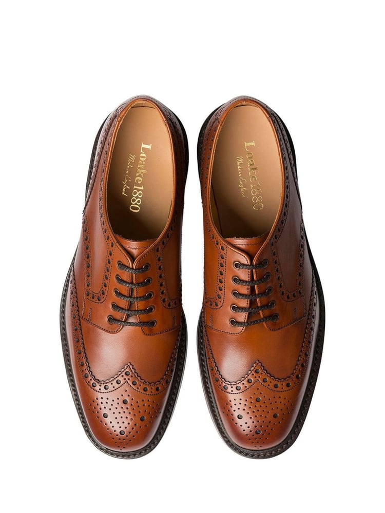 Loake Chester Burnished Calf Leather Heavy Brogue Shoes - Image 4 of 4