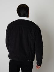 Threadbare Black Borg Collar Cord Jacket - Image 2 of 5
