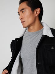 Threadbare Black Borg Collar Cord Jacket - Image 5 of 5