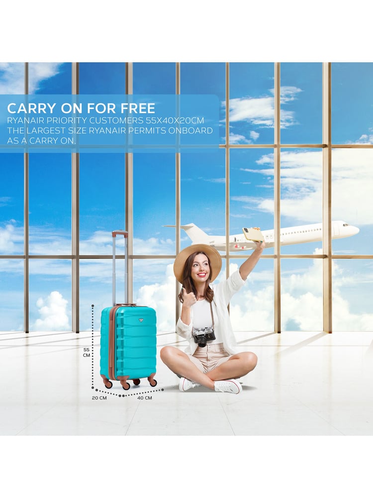 Flight Knight 55x40x20cm Ryanair Priority 4 Wheel ABS Hard Case Cabin Carry On Hand Luggage - Image 2 of 7