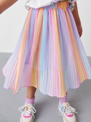 Rainbow Stripe Pleated Midi Skirt (3-16yrs) - Image 1 of 4