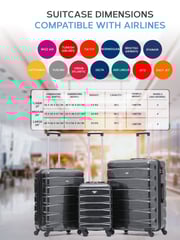 Flight Knight Grey/Black Gloss Medium Hardcase Lightweight Check In Suitcase With 4 Wheels - Image 4 of 7