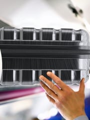 Flight Knight Grey/Black Gloss Medium Hardcase Lightweight Check In Suitcase With 4 Wheels - Image 6 of 7