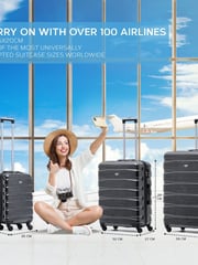 Flight Knight Grey/Black Gloss Medium Hardcase Lightweight Check In Suitcase With 4 Wheels - Image 7 of 7
