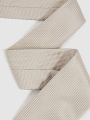 Reiss Soft Champagne Ceremony Textured Silk Blend Tie - Image 3 of 5