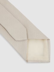 Reiss Soft Champagne Ceremony Textured Silk Blend Tie - Image 4 of 5