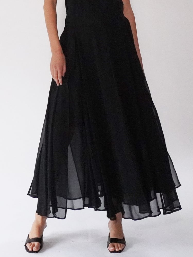 Religion Black Eligion Floaty Sheer Multi Layered Olsen Maxi Skirt - Image 1 of 6