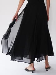 Religion Black Eligion Floaty Sheer Multi Layered Olsen Maxi Skirt - Image 2 of 6
