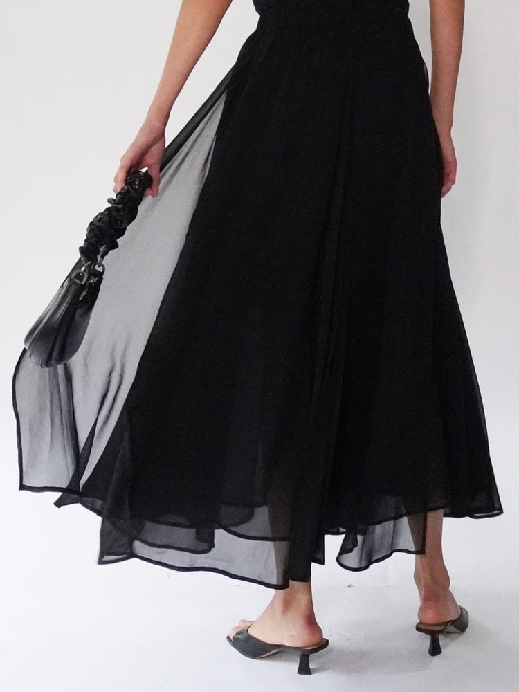 Religion Black Eligion Floaty Sheer Multi Layered Olsen Maxi Skirt - Image 2 of 6