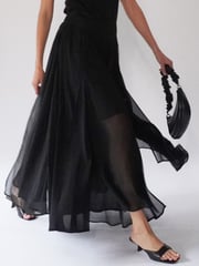 Religion Black Eligion Floaty Sheer Multi Layered Olsen Maxi Skirt - Image 5 of 6