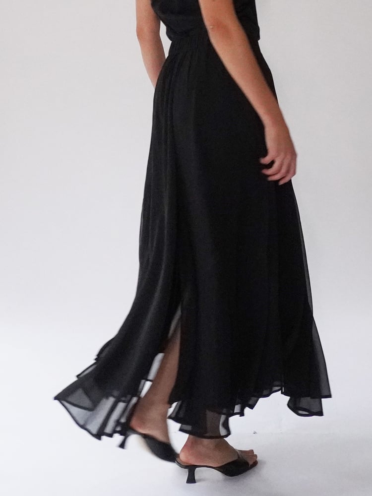 Religion Black Eligion Floaty Sheer Multi Layered Olsen Maxi Skirt - Image 6 of 6