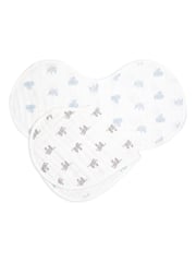 aden + anais White Cotton Muslin Burpy Bibs 2 Pack - Image 2 of 6