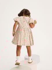 Pink Ditsy Sparkle Printed Lace Collar Shirred Cotton Dress (3mths-8yrs) - Image 2 of 5