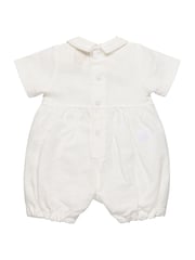 Emile Et Rose White Traditional Linen Romper And Baker Boy Hat Set - Image 3 of 3