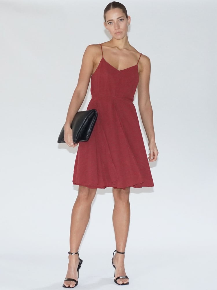 Religion Red Jewell Midi Maxi Dress with Spaghetti Straps and Full Skirt - Image 1 of 7