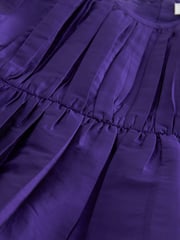 Purple Pleat Detail Short Sleeve Taffeta Dress (3mths-10yrs) - Image 8 of 8