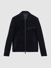 Reiss Navy Perry Atelier Metis Suede Zip-Through Jacket - Image 2 of 8