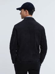 Reiss Navy Perry Atelier Metis Suede Zip-Through Jacket - Image 5 of 8
