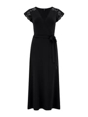 Pour Moi Black Julie Slinky Jersey Lace Trim Midi Dress - Image 4 of 5