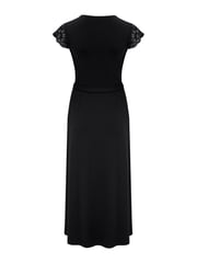 Pour Moi Black Julie Slinky Jersey Lace Trim Midi Dress - Image 5 of 5
