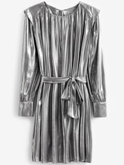 Silver Satin Mini Dress - Image 5 of 5