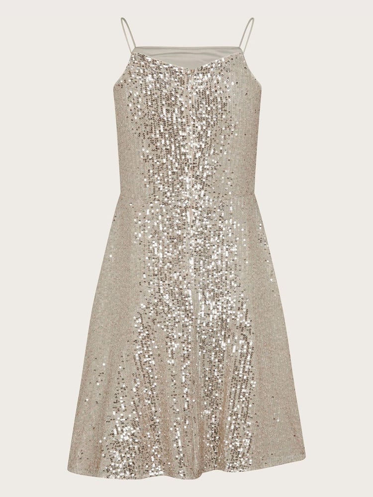 Monsoon Natural Charlotte Sequin Dress - Image 2 of 3