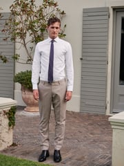 Taupe Brown Slim Fit Wool Blend Check Suit: Trousers - Image 2 of 7