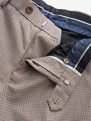 Taupe Brown Slim Fit Wool Blend Check Suit: Trousers - Image 4 of 7