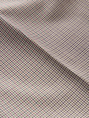 Taupe Brown Slim Fit Wool Blend Check Suit: Trousers - Image 6 of 7
