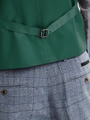 Mid Blue Check Suit Waistcoat - Image 6 of 8