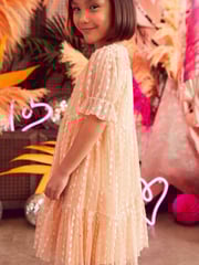Apricot Pastel Orange Next Tiered Tulle Dress (3-16yrs) - Image 3 of 6