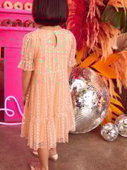 Apricot Pastel Orange Next Tiered Tulle Dress (3-16yrs) - Image 4 of 6