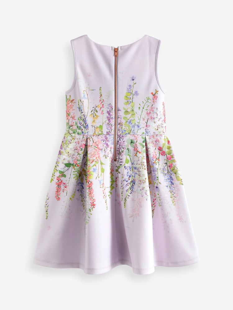 Lilac Purple Floral Scuba (3-16yrs) - Image 5 of 5