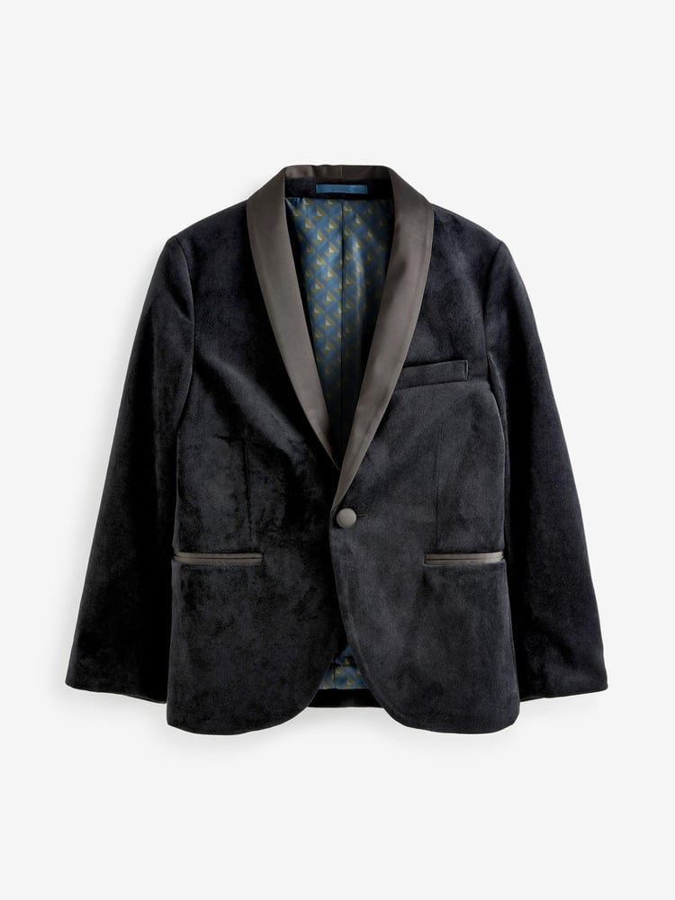 Black Velvet Blazer Jacket (3-16yrs) - Image 1 of 2