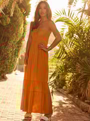 Myleene Klass Yellow Satin Bandeau Dress - Image 7 of 9