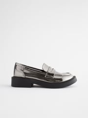 Silver Metallic Chunky Loafers - Image 2 of 5
