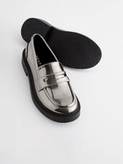 Silver Metallic Chunky Loafers - Image 4 of 5