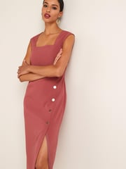 Pink Tailored Midi Pencil Dress - Image 1 of 2