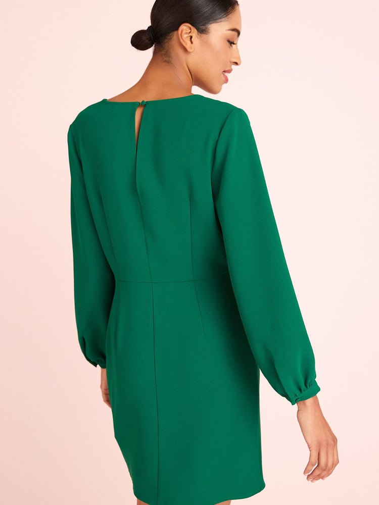 Green Tailored Crepe Mini Dress - Image 2 of 5