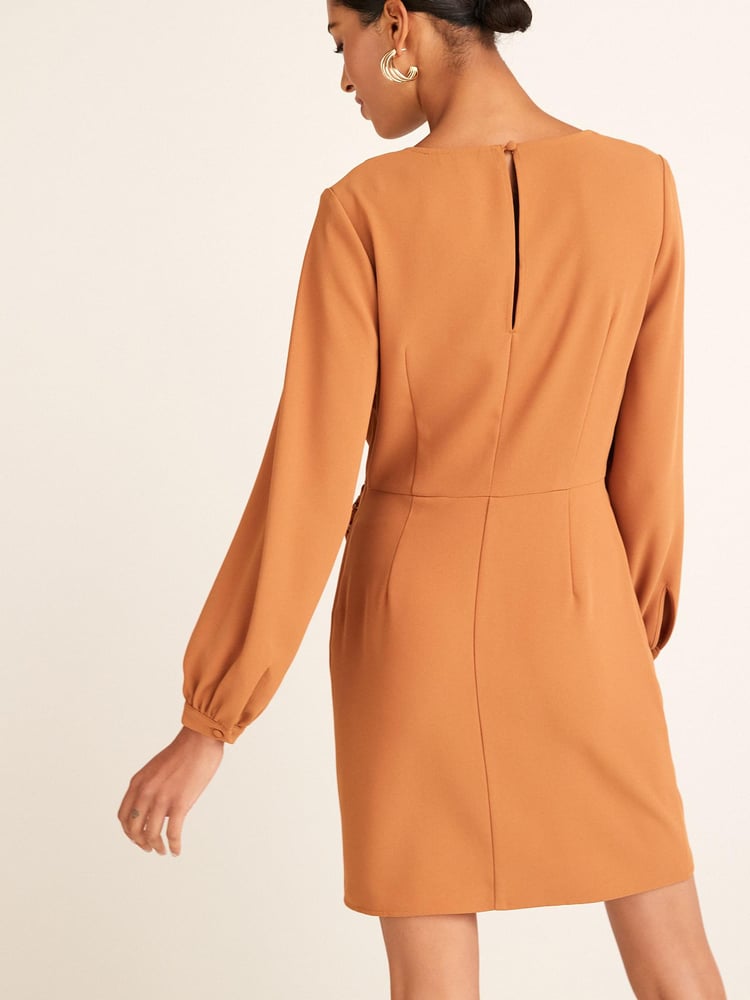 Bronze Tailored Crepe Mini Dress - Image 2 of 5