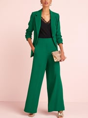 Green Tailored Super Wide Leg Trousers - Image 1 of 5