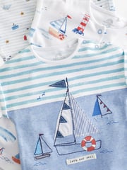 Blue/White Boat Baby Rompers 3 Pack - Image 2 of 6