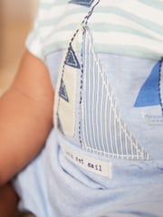 Blue/White Boat Baby Rompers 3 Pack - Image 6 of 6