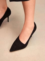 Black Signature Forever Comfort® Asymmetric Mid Heel Court Shoes - Image 4 of 8