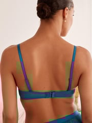 Teal Blue/Cream Pad Non Wire Lace Detail Bras 2 Pack - Image 4 of 12