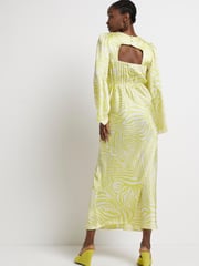 River Island Green Light Long Sleeve Geometric Dress - Image 2 of 4
