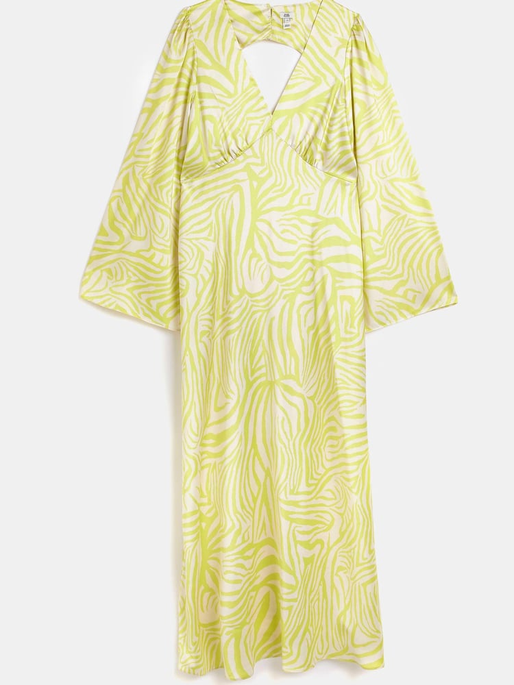 River Island Green Light Long Sleeve Geometric Dress - Image 4 of 4 River Island Green Light Long Sleeve Geometric Dress - Image 4 of 4