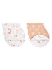 aden + anais White 100% Cotton Muslin Keep Rising Burpy Bibs 2 Pack - Image 3 of 4