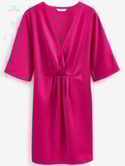 Pink Satin Draped Mini Dress - Image 5 of 5