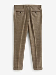 Neutral Skinny Wool Blend Check Suit: Trousers - Image 8 of 12